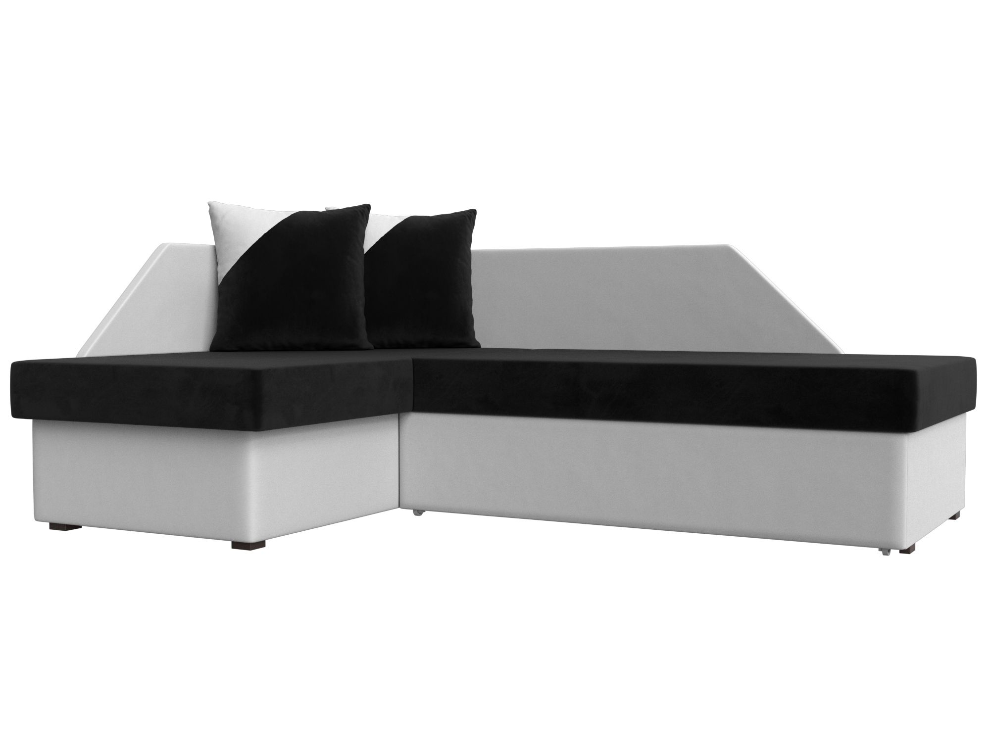 

Угловой диван Лига Диванов Андора левый угол 205х153х75 см, черный\белый, Угловой диван Андора левый угол