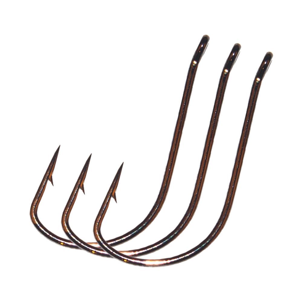 Одинарные крючки Catcher Chod Hook  №4 BN, с колечком, прямое острие, с бородкой