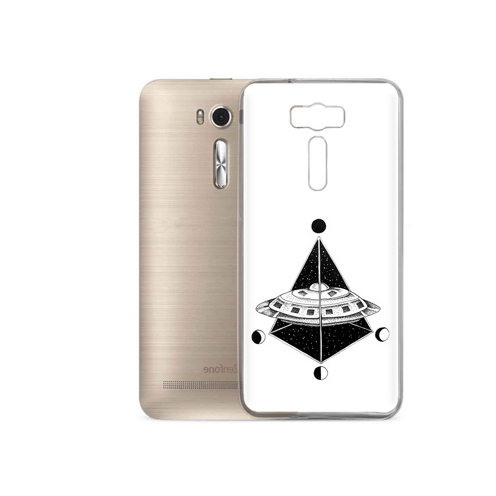 

Чехол MyPads Tocco для Asus ZenFone 2 Laser (ZE500KL) черно белая летающая тарелка, Прозрачный, Tocco