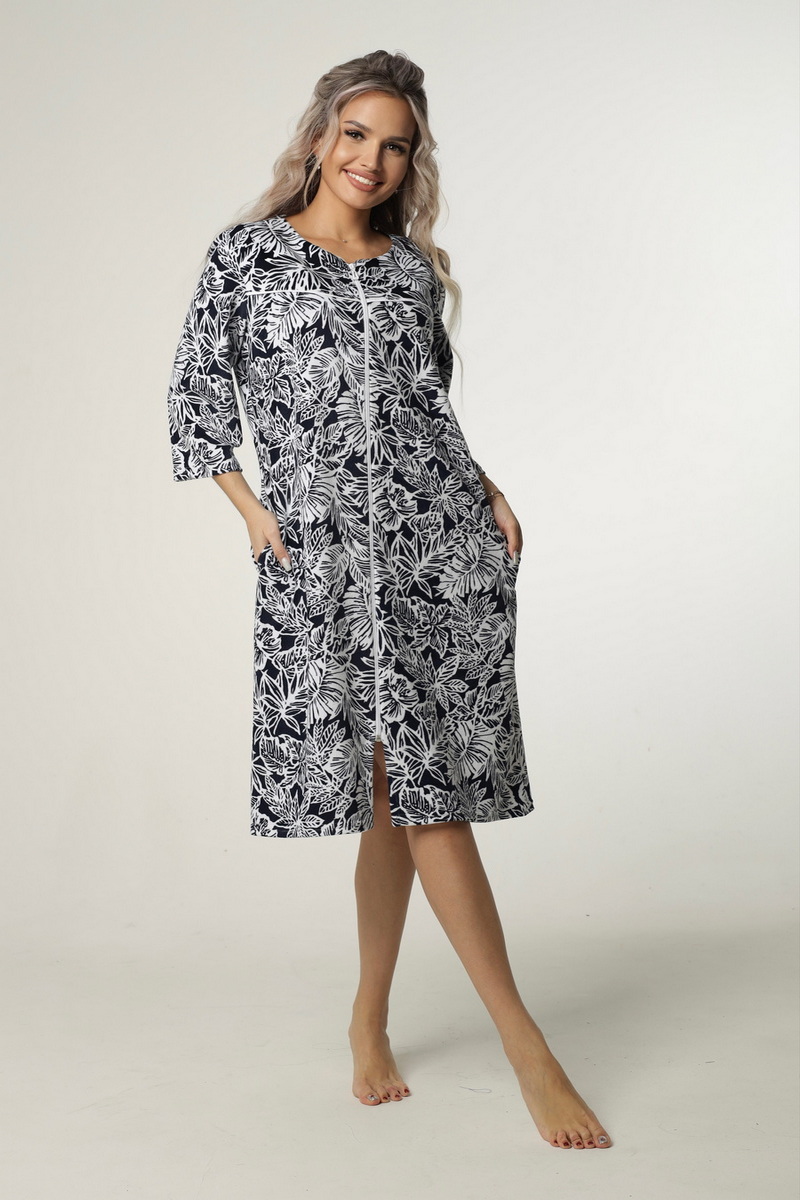 

Халат женский Elenatex Х-437 синий 58 RU, Х-437