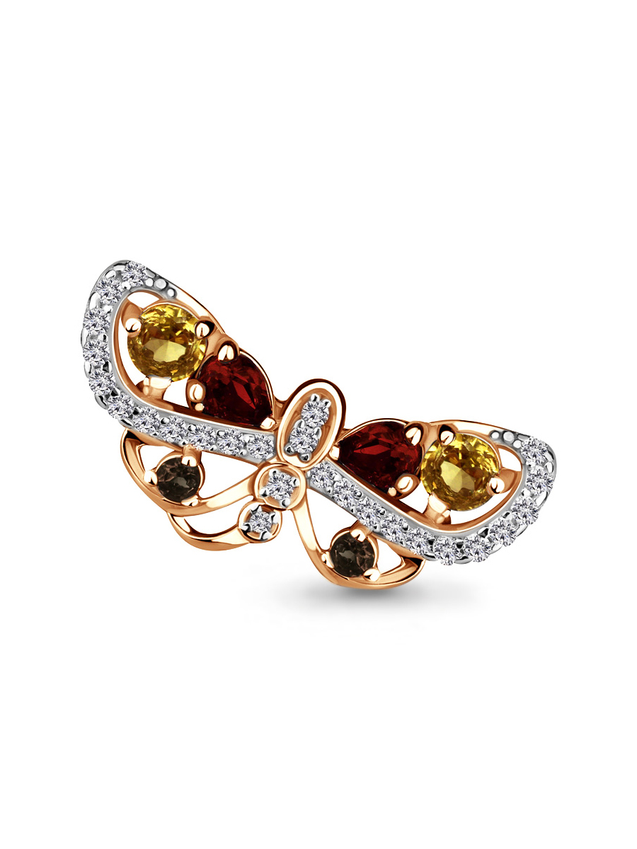 

Брошь из серебра с гранатом Aquamarine 7267247А_925_з, 7267247А_925_з