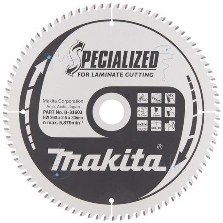 Пильный диск для ламината 260X30X1.8X84T Makita B-31603
