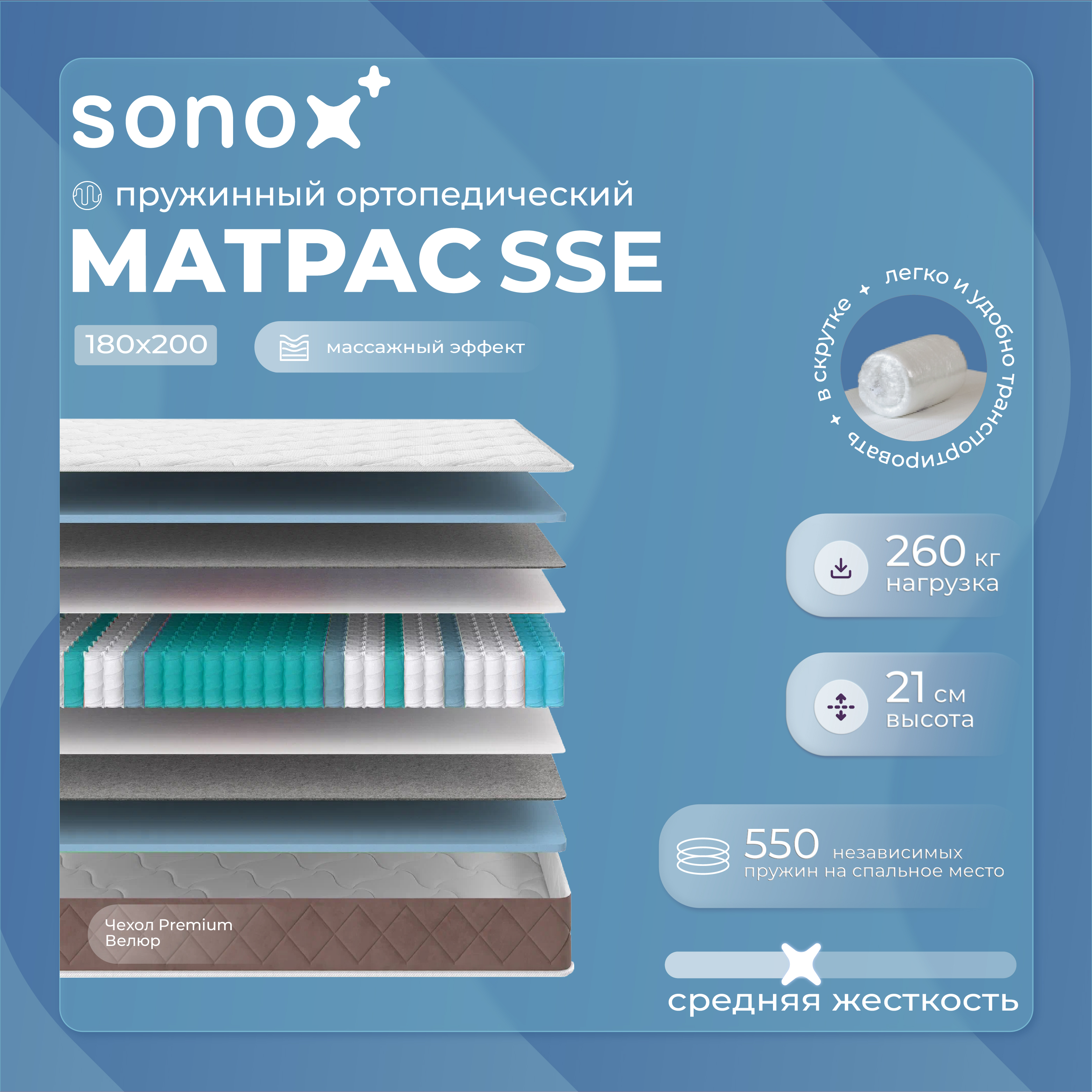 Матрас SONOX SSE SSE180200 22650₽