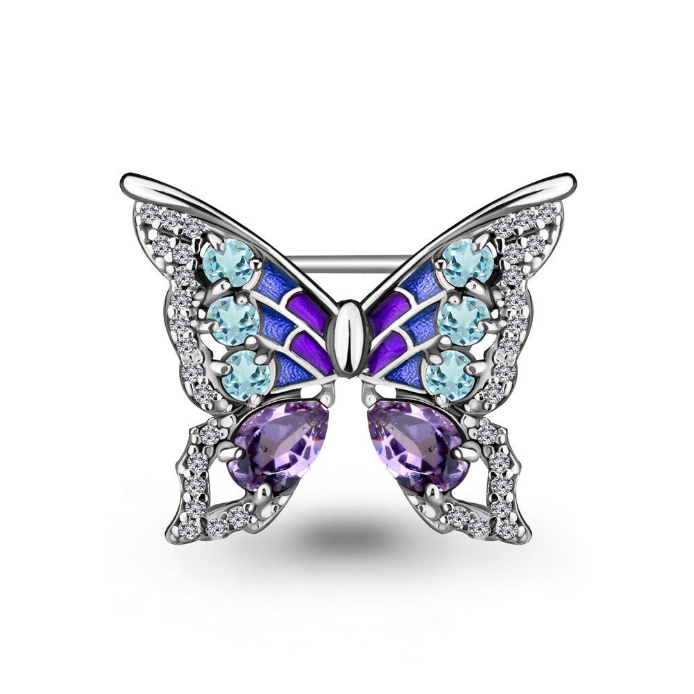 

Брошь из серебра с топазом Aquamarine 7267177А_925_р, 7267177А_925_р
