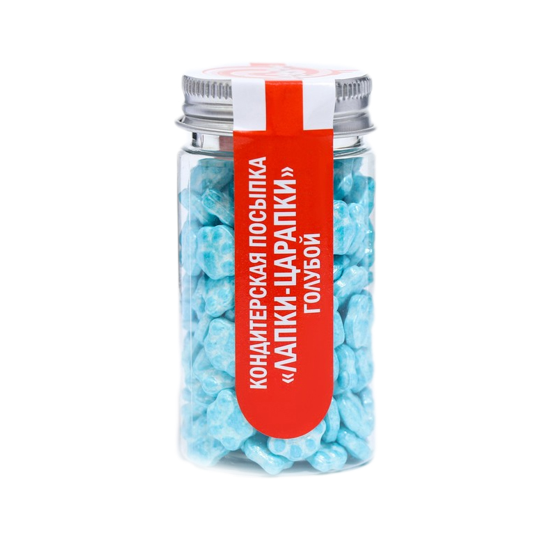 

Кондитерская посыпка Лапки-царапки голубой, 50 г