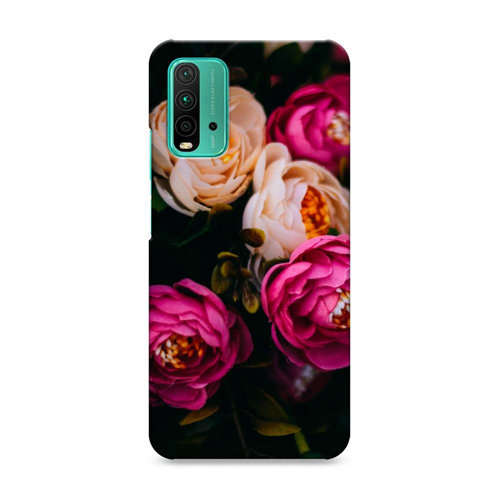 

Пластиковый чехол "Розовые пионы на черном" на Xiaomi Redmi 9T, 39820-6