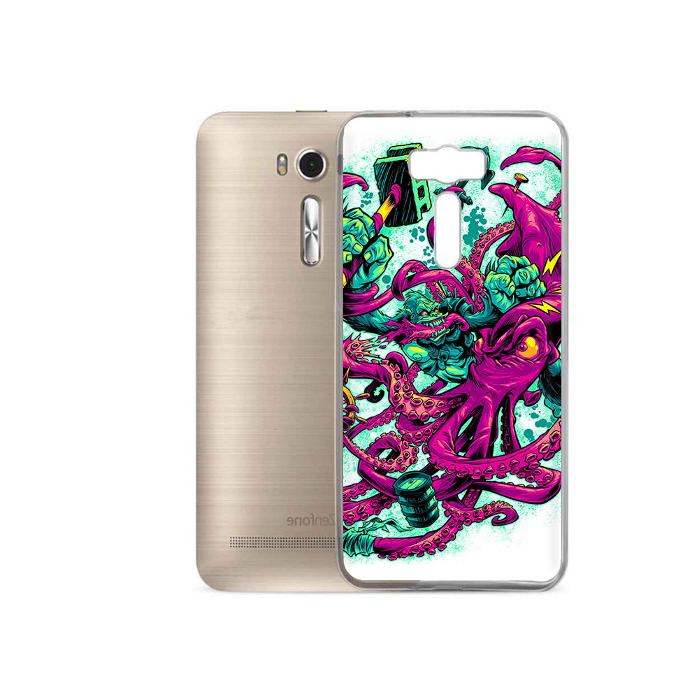 

Чехол MyPads Tocco для Asus ZenFone 2 Laser (ZE500KL) фиолетовый кракен (PT16965.647.657), Прозрачный, Tocco