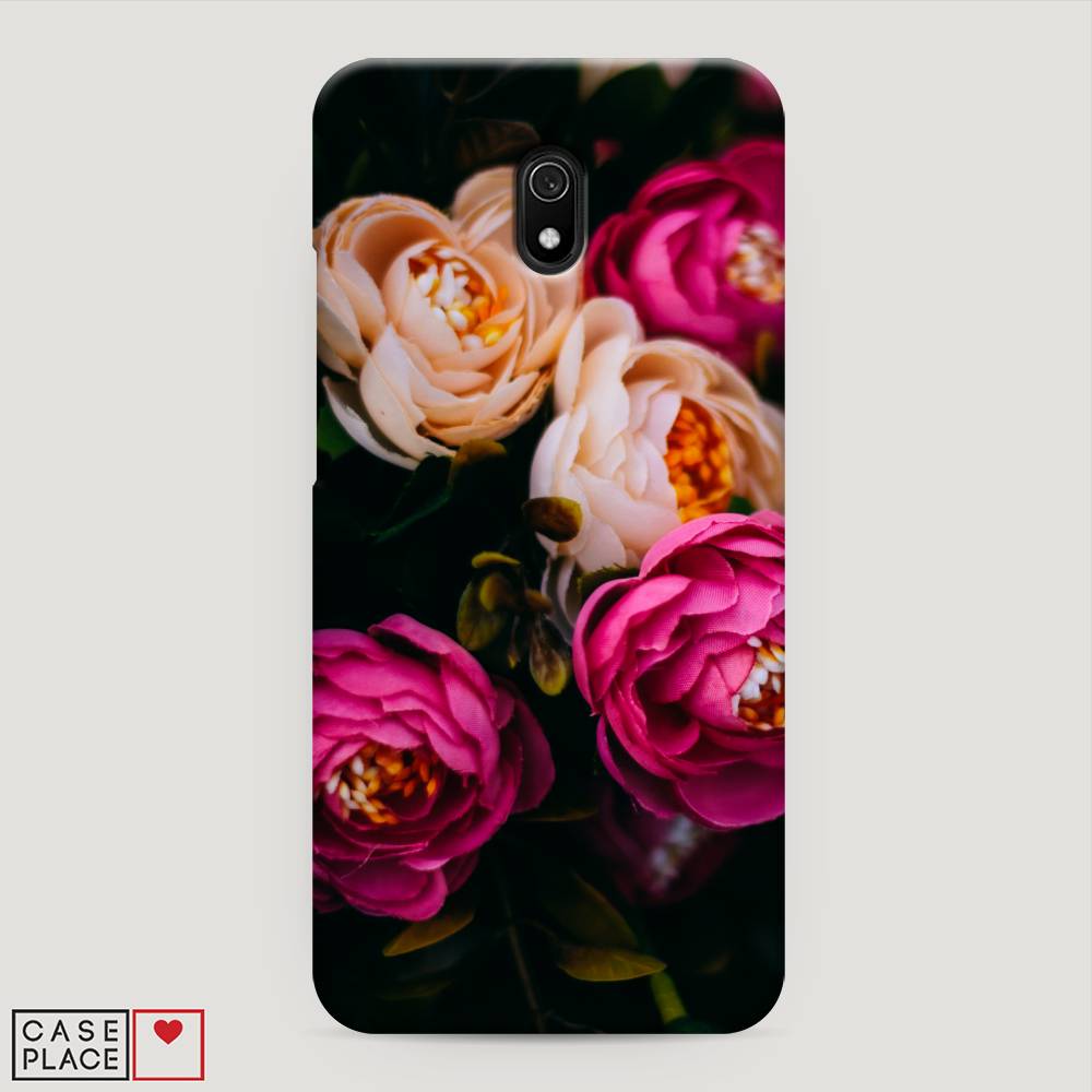 

Пластиковый чехол "Розовые пионы на черном" на Xiaomi Redmi 8A, 37220-6