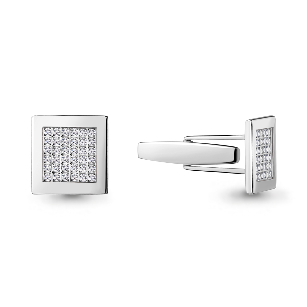 

Запонки из серебра с фианитом Aquamarine 72519А_925_р, 72519А_925_р