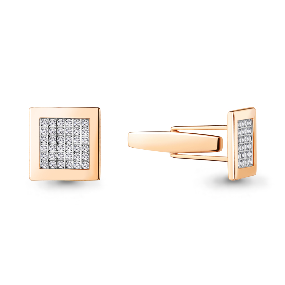 

Запонки из серебра с фианитом Aquamarine 72519А_925_з, 72519А_925_з