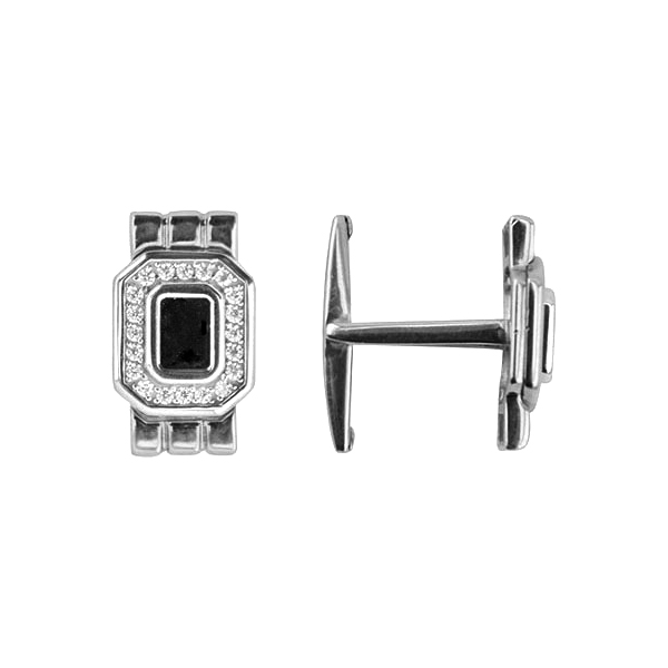 

Запонки из серебра с фианитом Aquamarine 72511Ч_925_р, 72511Ч_925_р