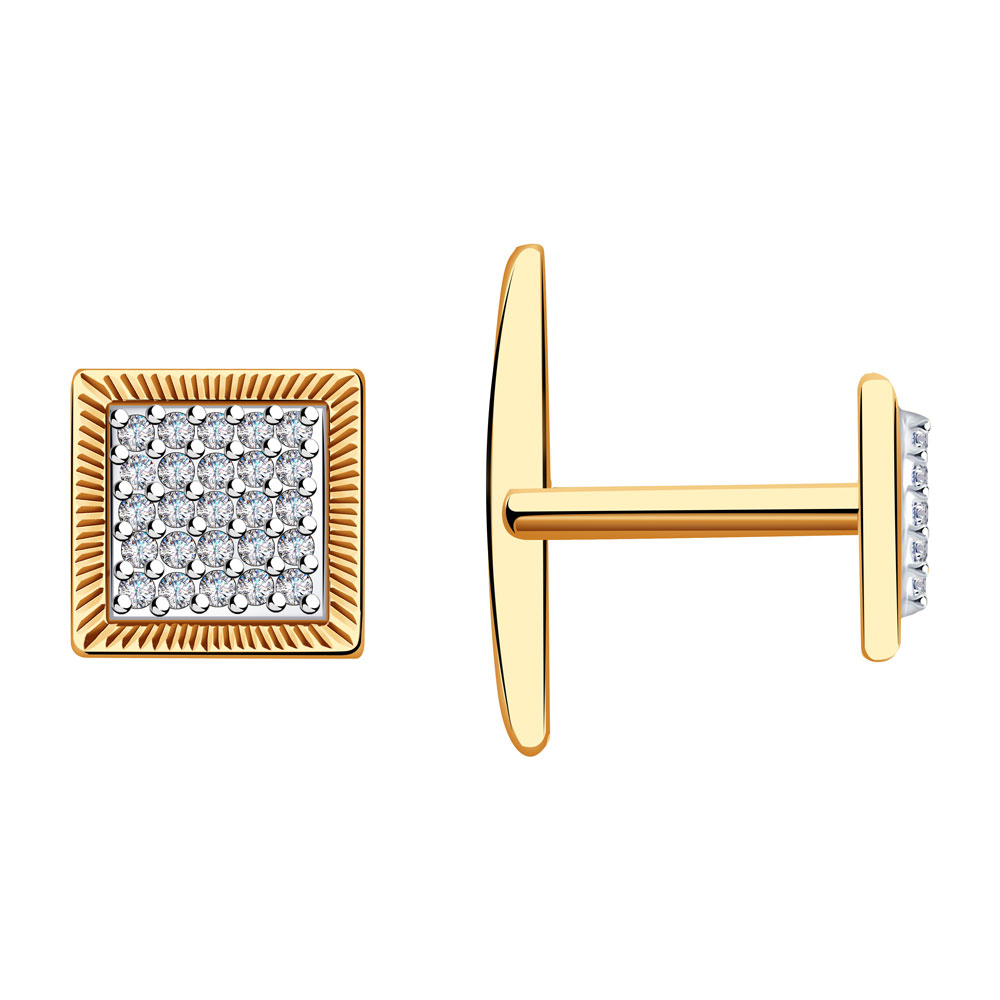 

Запонки из серебра с фианитом Aquamarine 72508А_925_з, 72508А_925_з