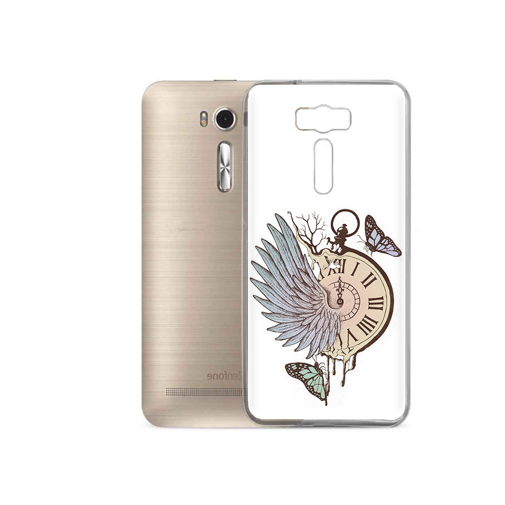 

Чехол MyPads Tocco для Asus ZenFone 2 Laser (ZE500KL) страинные часы с крылом, Прозрачный, Tocco