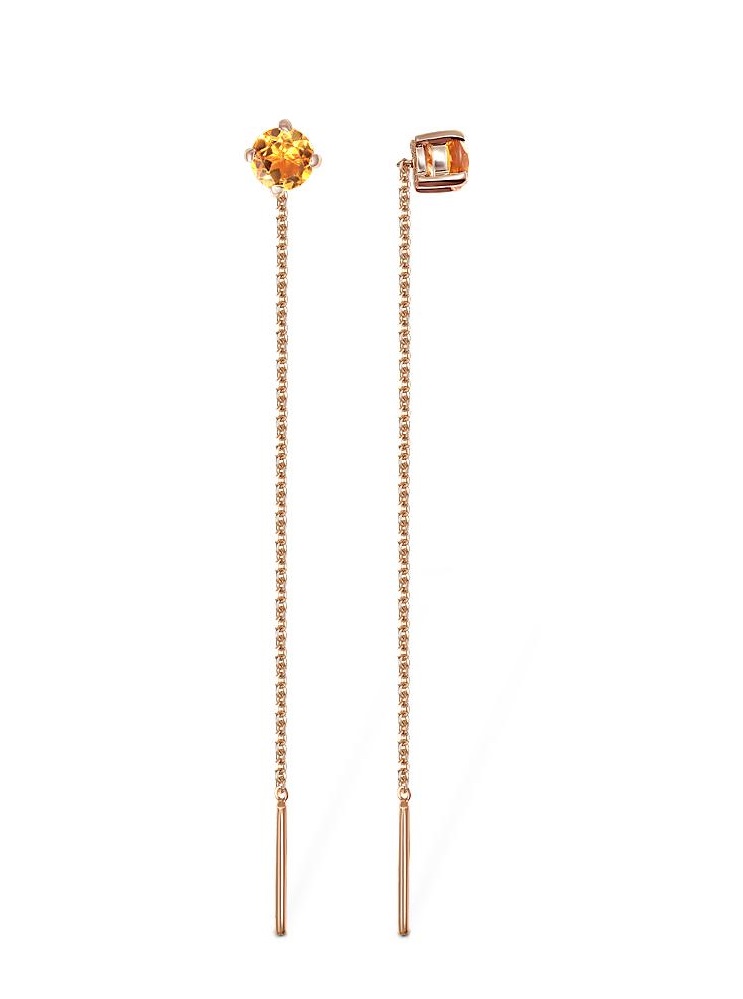 

Серьги из красного золота с цитрином NEWGOLD 10200120016zt, 10200120016zt