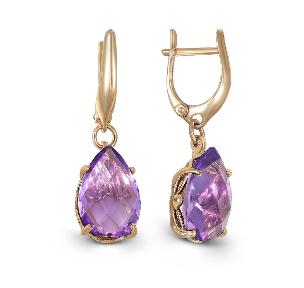 

Серьги из красного золота с аметистом NEWGOLD 10200020603am, 10200020603am