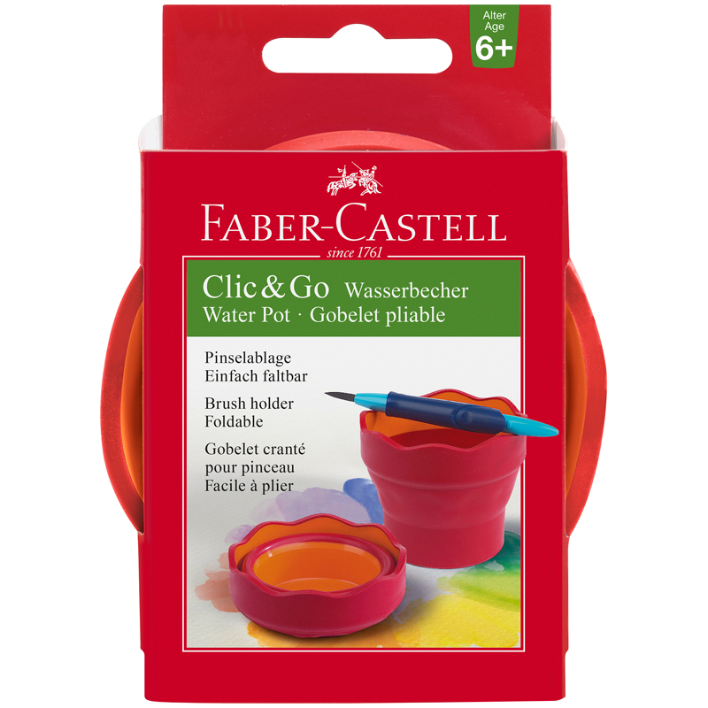 

Стакан для воды Faber-Castell Clic&Go складной красный, 181517