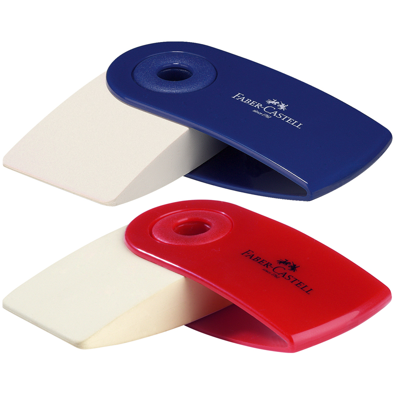 Ластик Faber-Castell Sleeve Mini 54*25*13мм красный-синий пластиковый футляр