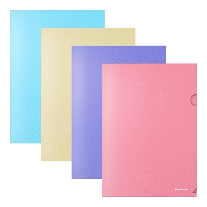 

Папка-уголок Erich Krause Diagonal Pastel А4 180мкм пластик, Разноцветный