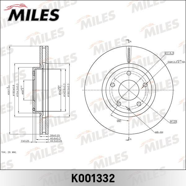 

Тормозной диск Miles K001332