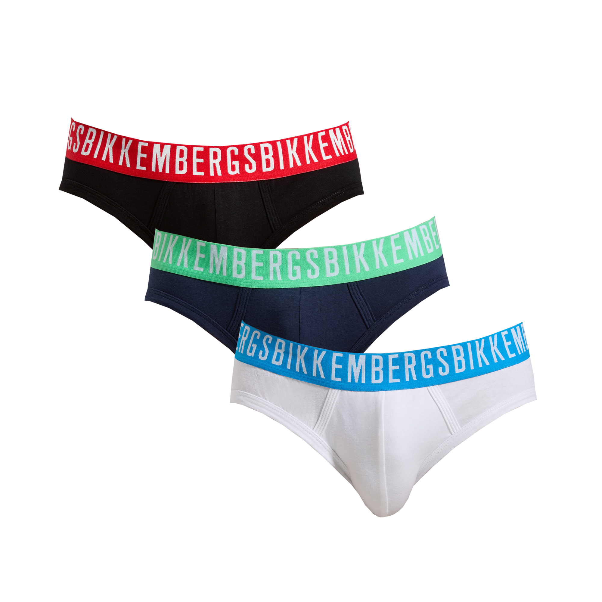 Комплект трусов мужских Bikkembergs BKK1USP09TR разноцветных XXL, 3 шт.