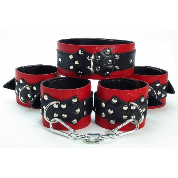 БДСМ арсенал Набор БДСМ аксессуаров из кожи 53012ars