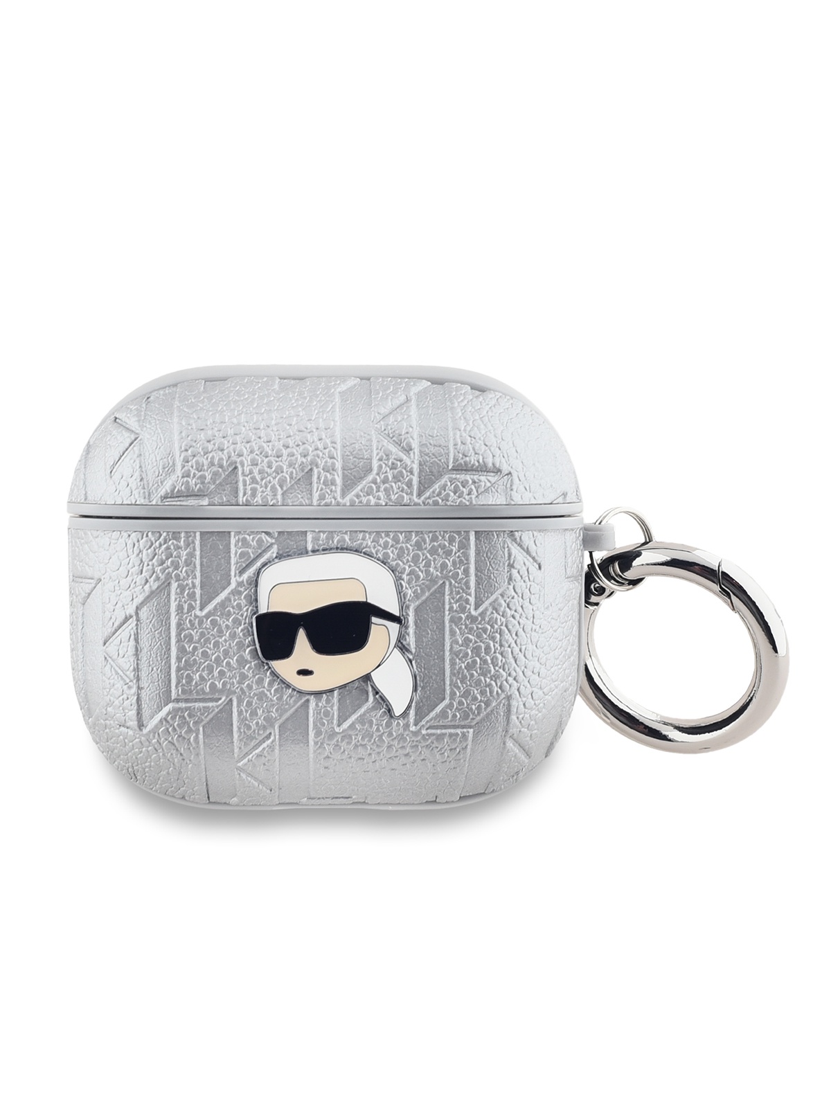 

Чехол Karl Lagerfeld для Airpods 3 с металлическим логотипом с карабином, серебристый