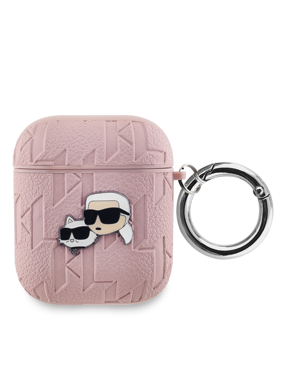 

Чехол Karl Lagerfeld для Airpods 1/2 из экокожи и карабином Metal logo, розовый