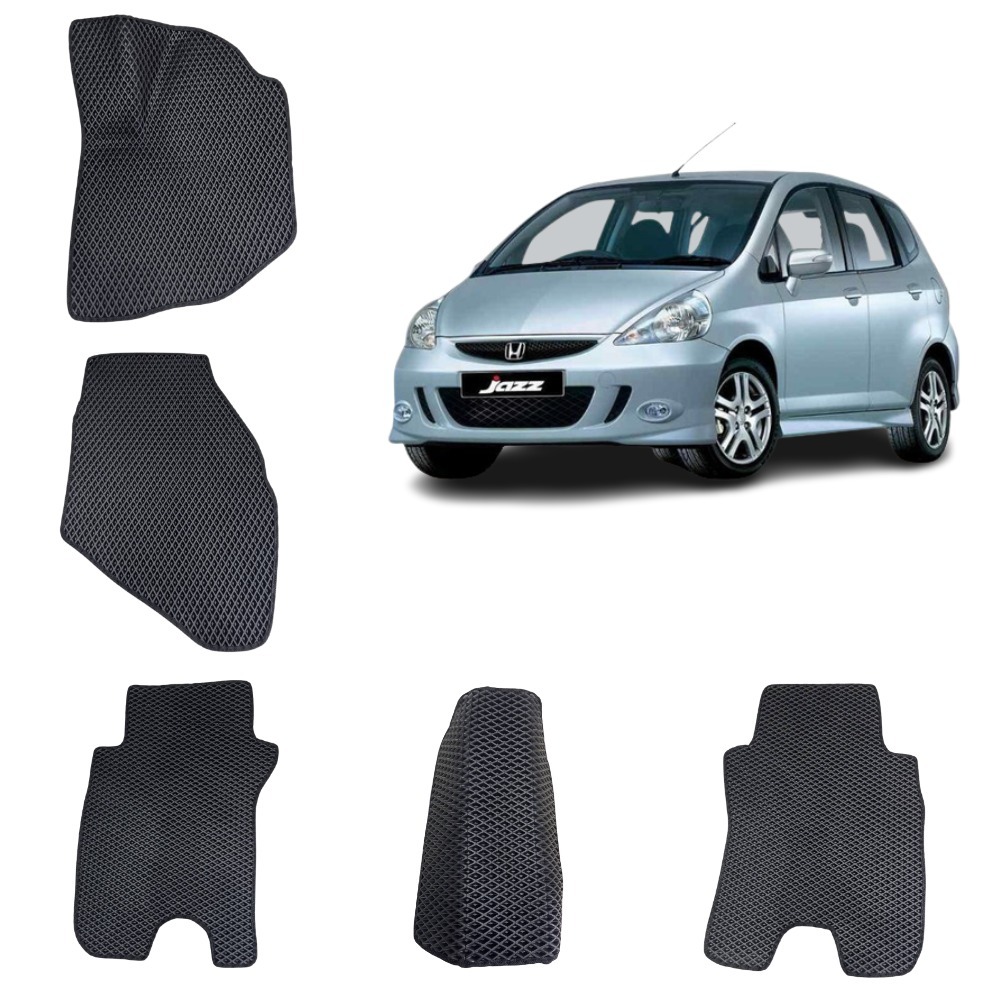 3-D Авто EVA коврики в салон HONDA JAZZ 1 / ХОНДА ДЖАЗ 1 поколение (Черный / Черный кант)