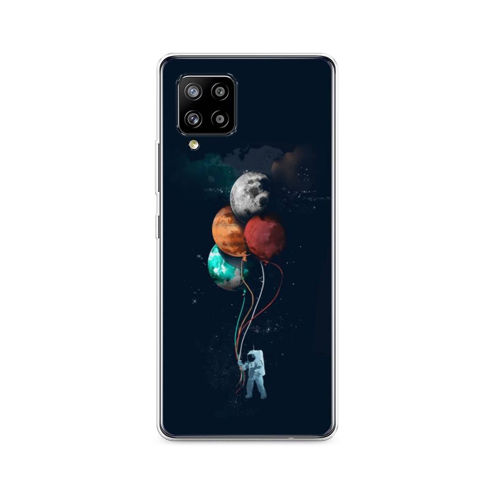 

Чехол на Samsung Galaxy A42 "Космонавт с шариками", Разноцветный, 2101750-4