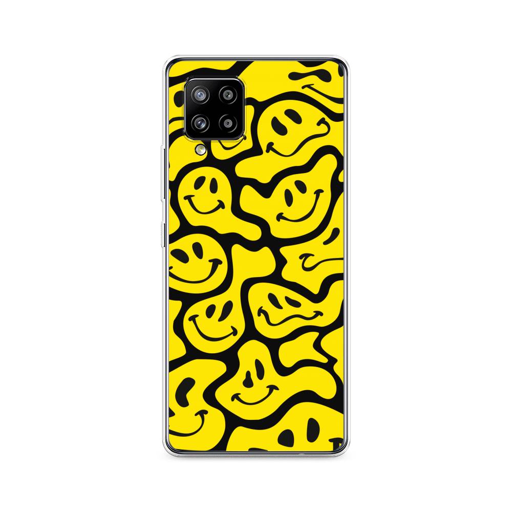 

Чехол на Samsung Galaxy A42 "Расплывчатые смайлики желтые", Черный;желтый, 2101750-6