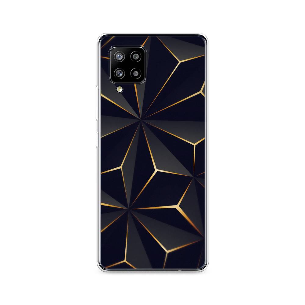 

Чехол на Samsung Galaxy A42 "Черные полигоны", Золотистый;черный, 2101750-3
