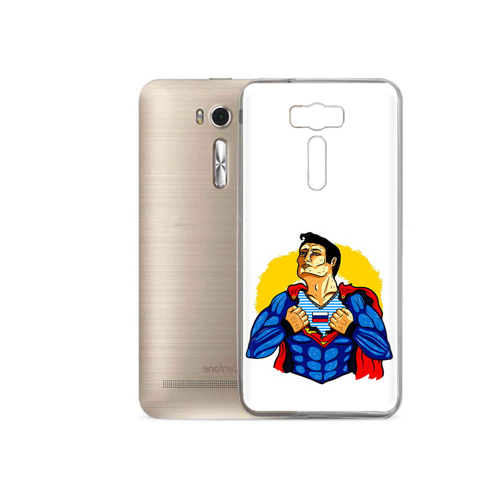 

Чехол MyPads Tocco для Asus ZenFone 2 Laser (ZE500KL) русский супермен, Прозрачный, Tocco