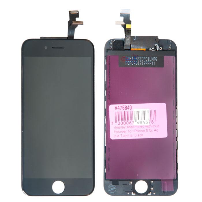 

Дисплей в сборе с тачскрином для iPhone 6 Tianma, чёрный, PD-476840