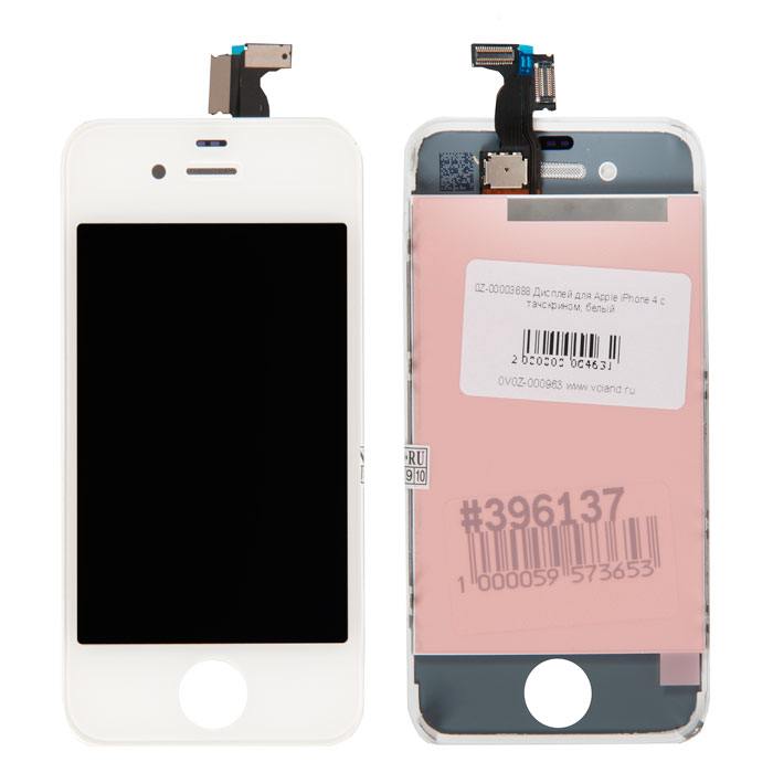 

Дисплей для iPhone 4 в сборе с тачскрином, белый, PD-396137