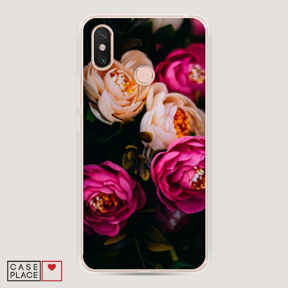 

Пластиковый чехол "Розовые пионы на черном" на Xiaomi Mi Max 3