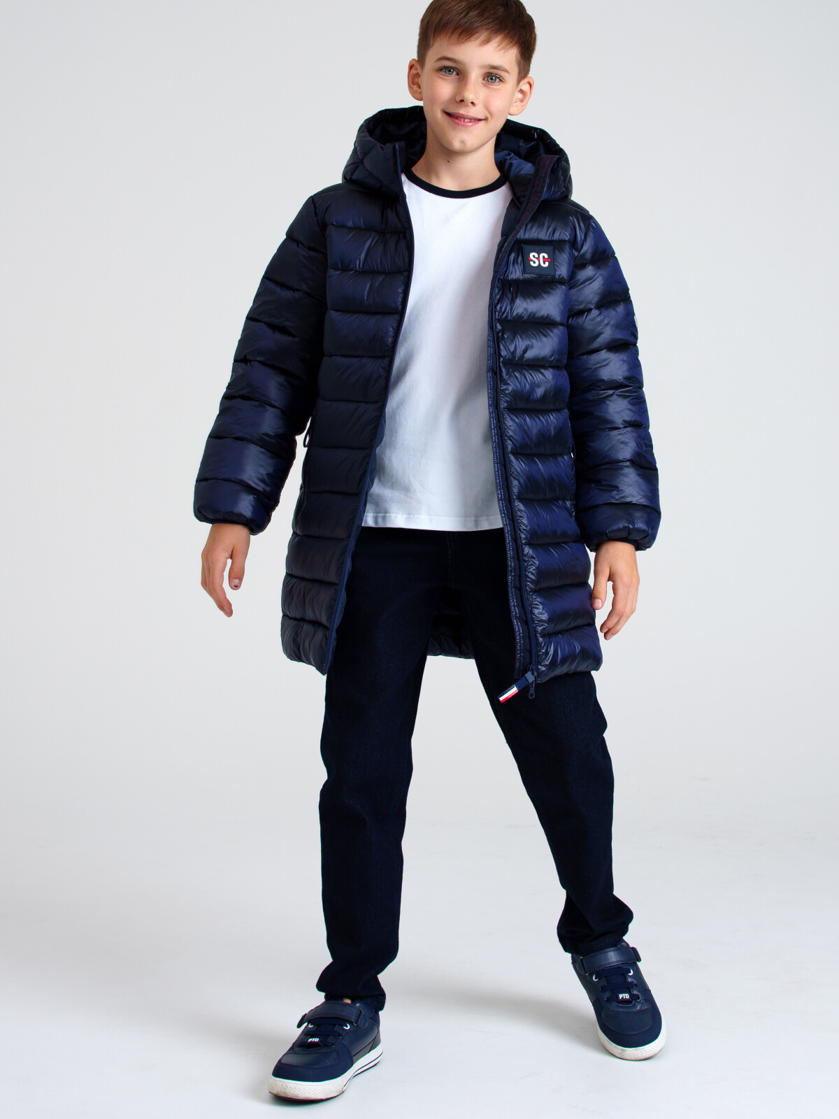 Полупальто текстильное с полиуретановым покрытием для мальчиков PlayToday, черный, 164