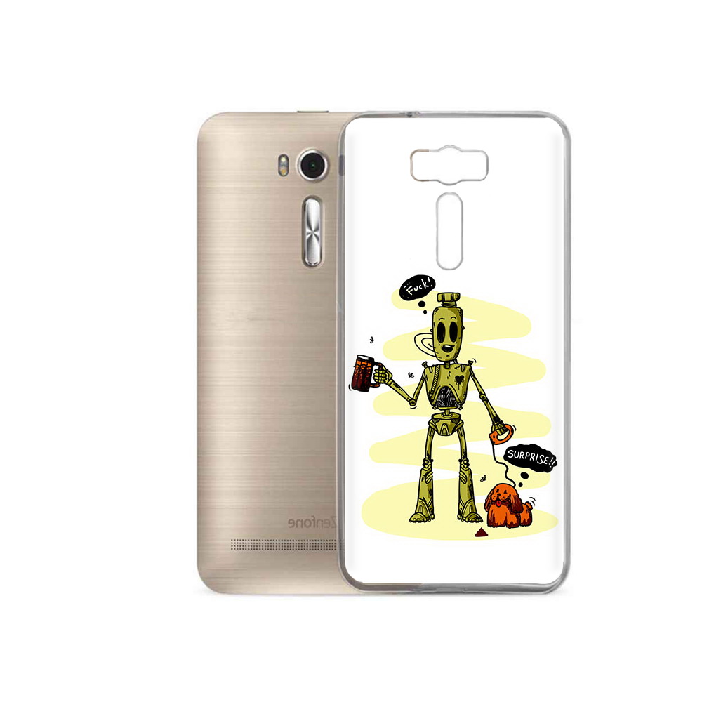 

Чехол MyPads Tocco для Asus ZenFone 2 Laser (ZE500KL) прикольный робот, Прозрачный, Tocco