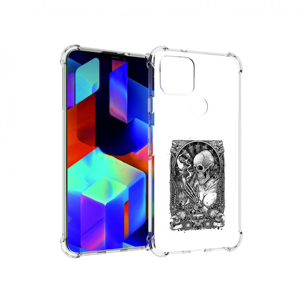 

Чехол MyPads Tocco для Google Pixel 5 девушка скелет, Прозрачный, Tocco