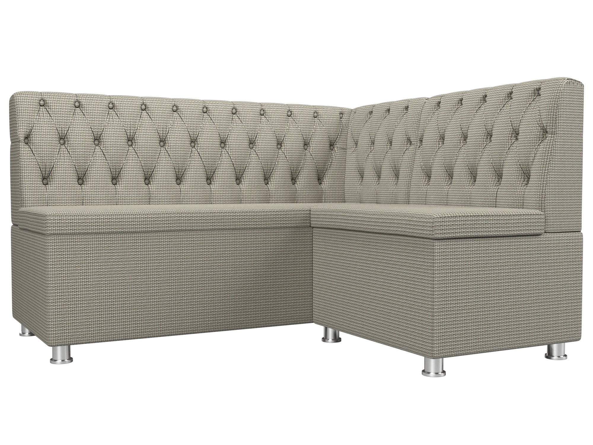 

Диван кухонный Лига Диванов Мирта правый угол 151х125х90, рогожка, корфу 02, Кухонный угловой диван Мирта правый угол