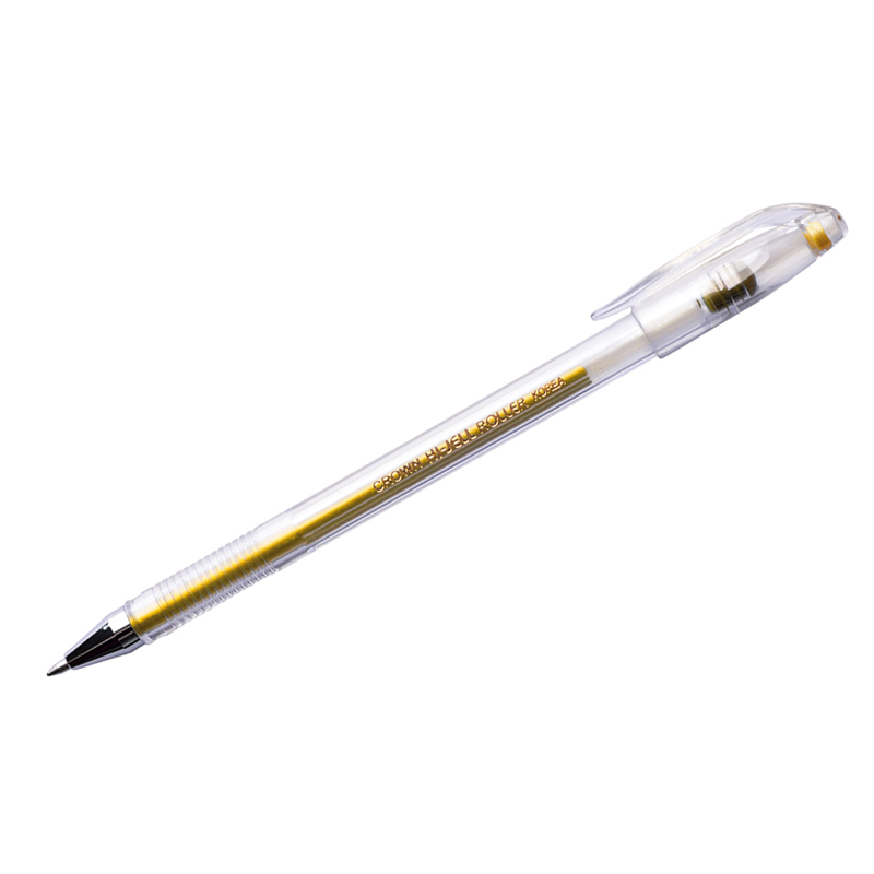 

Ручки гелевые Crown Hi-Jell Metallic золотые 12 штук, HJR-500GSM