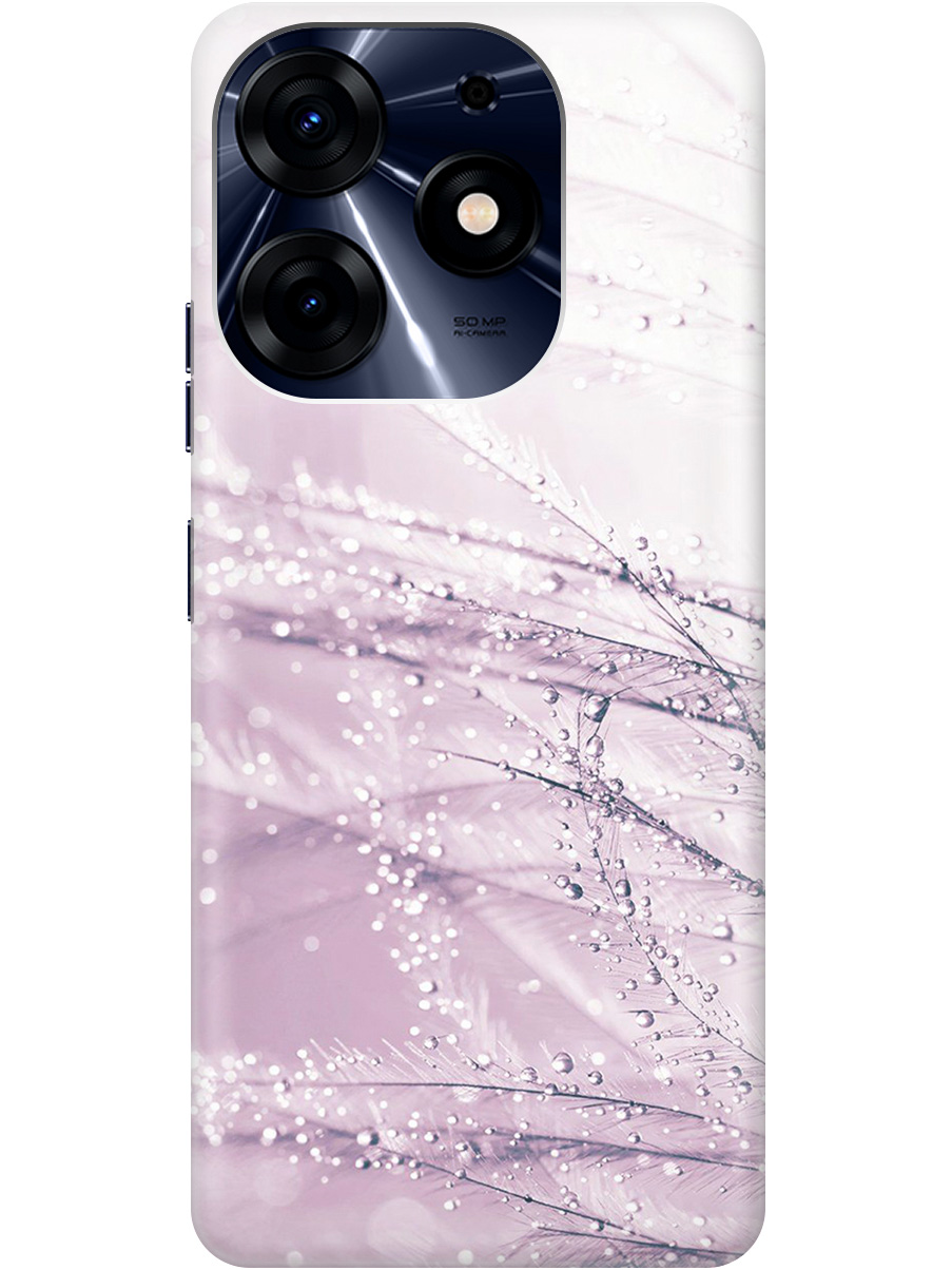 

Силиконовый чехол на Tecno Spark 10 Pro с принтом "Капли на розовой траве" прозрачный, Розовый, 20001075