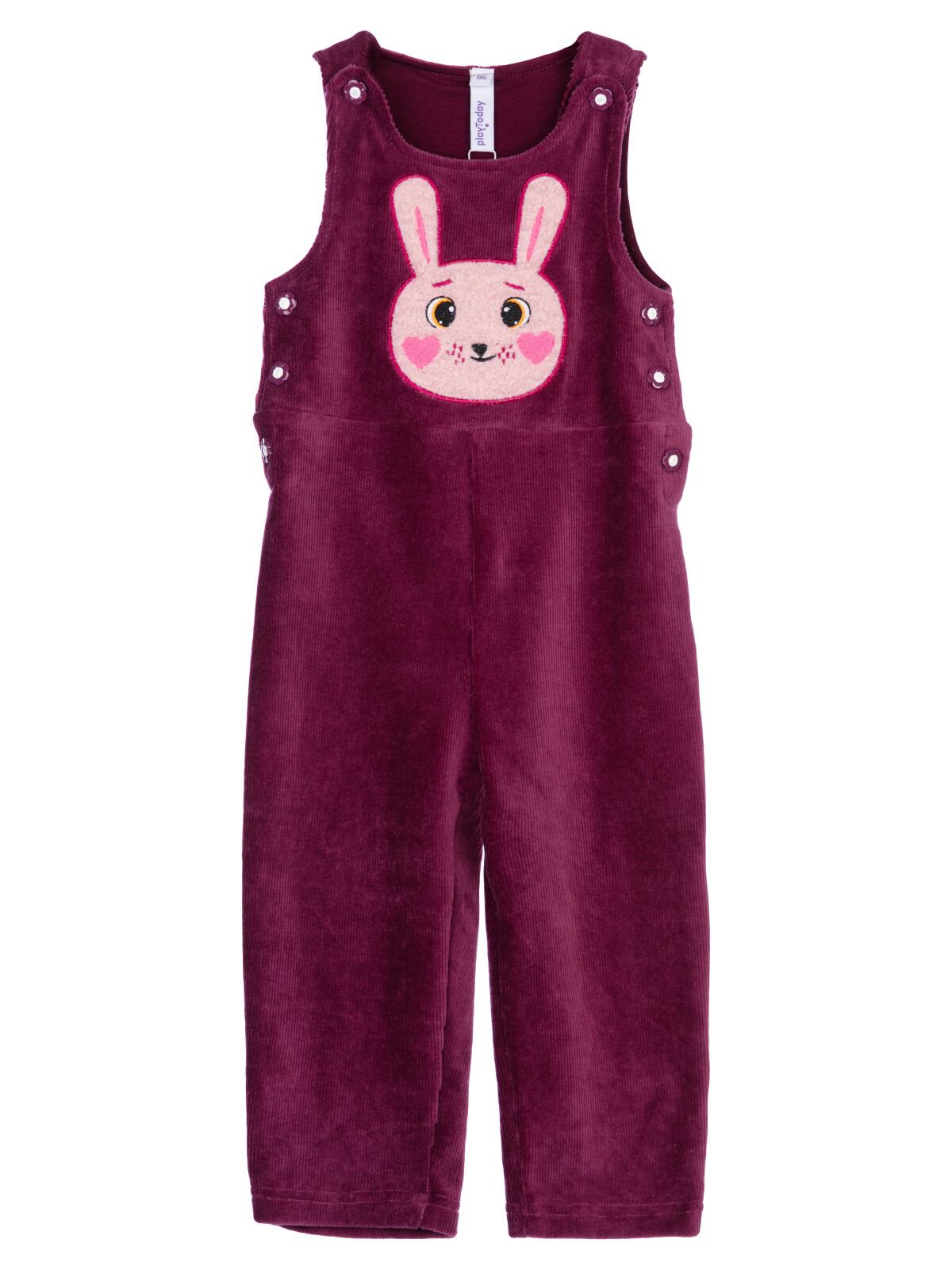 Полукомбинезон детский трикотажный для девочек PlayToday, бордовый, 92