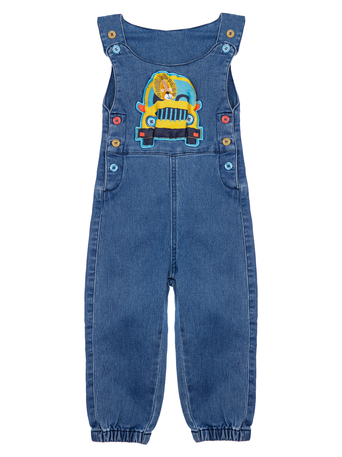 Полукомбинезон детский текстильный джинсовый для мальчиков PlayToday, голубой, 86