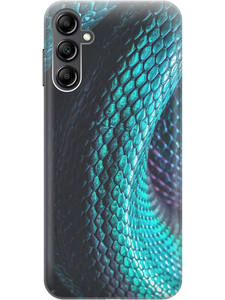 

Силиконовый чехол на Samsung Galaxy A14 с принтом "Переливающаяся змея" прозрачный, Зеленый;синий, 20001144