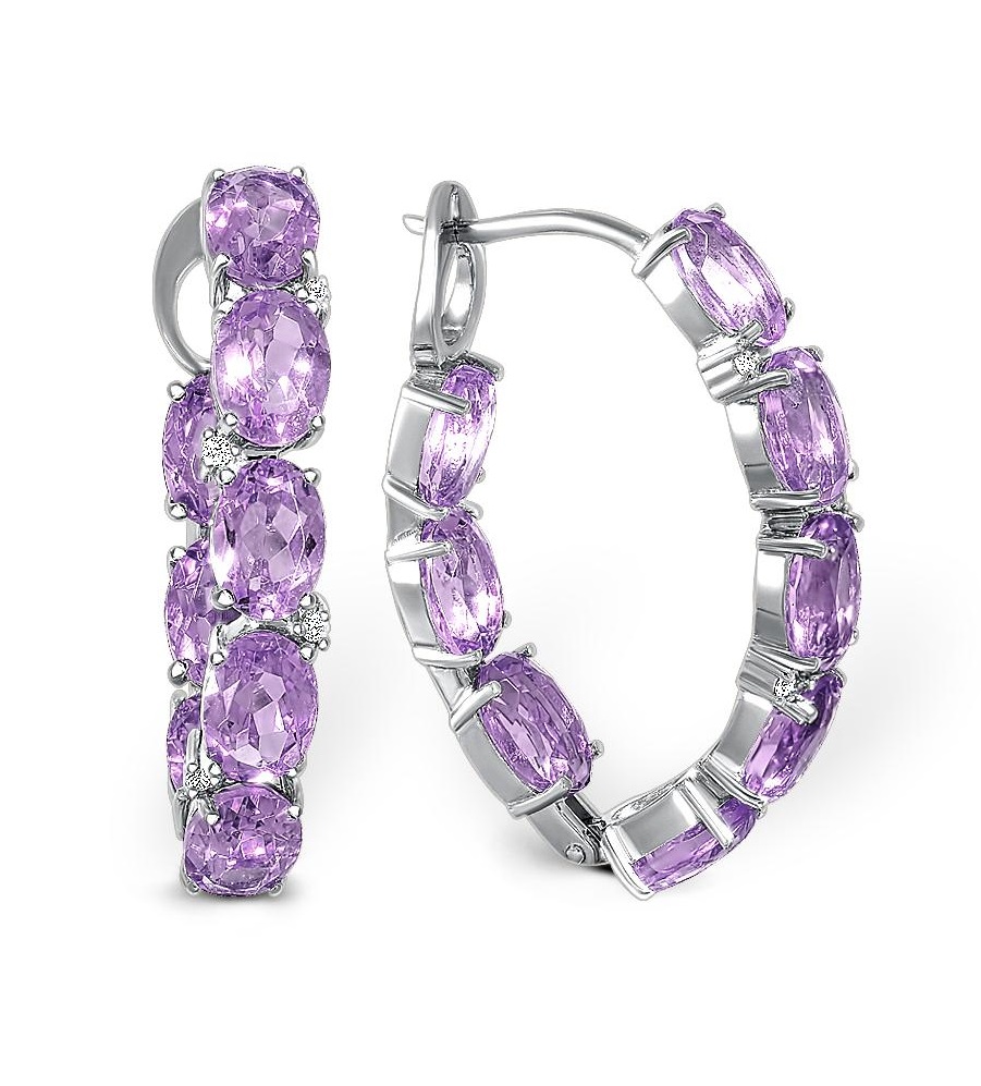 

Серьги из белого золота с аметистом NEWGOLD 20201020725am, 20201020725am