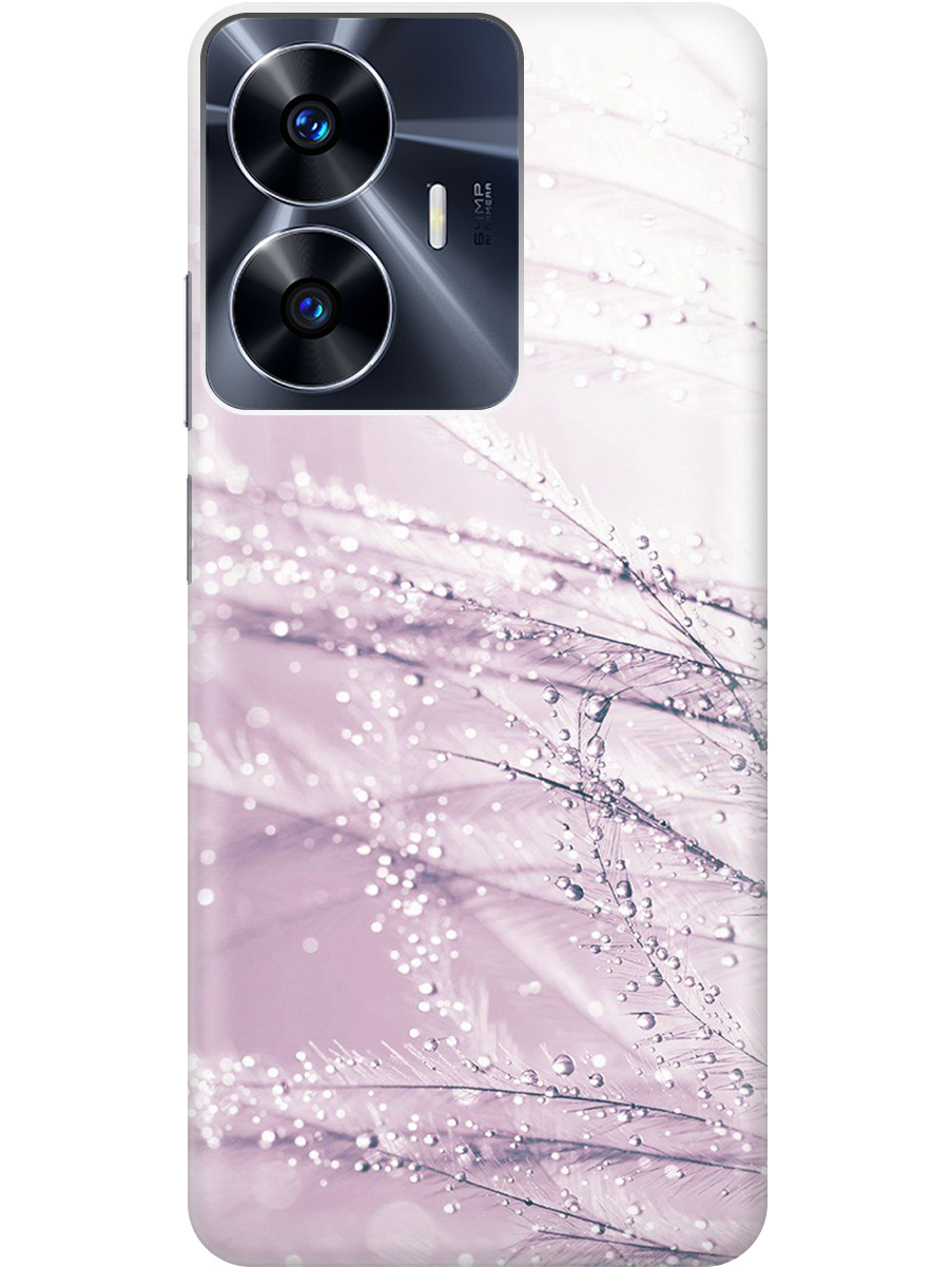 

Силиконовый чехол на Realme C55 с принтом "Капли на розовой траве" прозрачный, Розовый, 20000873
