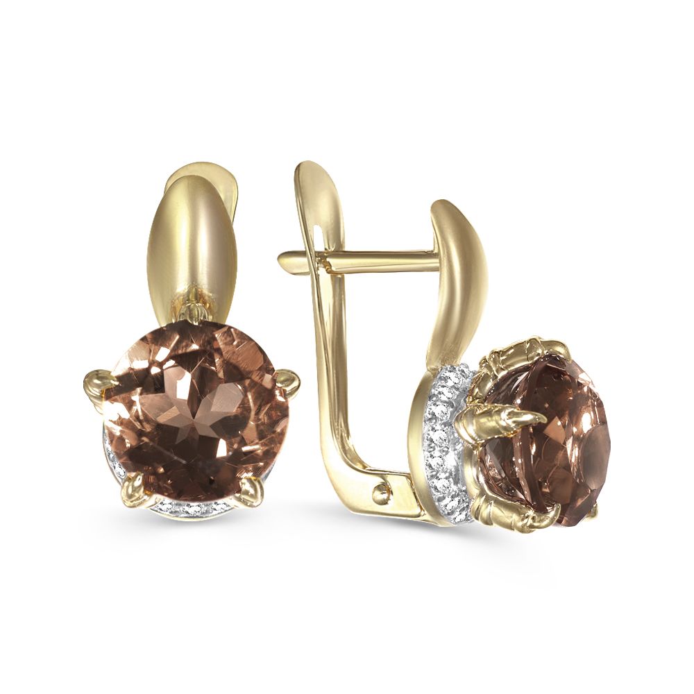 

Серьги из желтого золота с раухтопазом NEWGOLD 094720_02_03_005_0074, 094720_02_03_005_0074