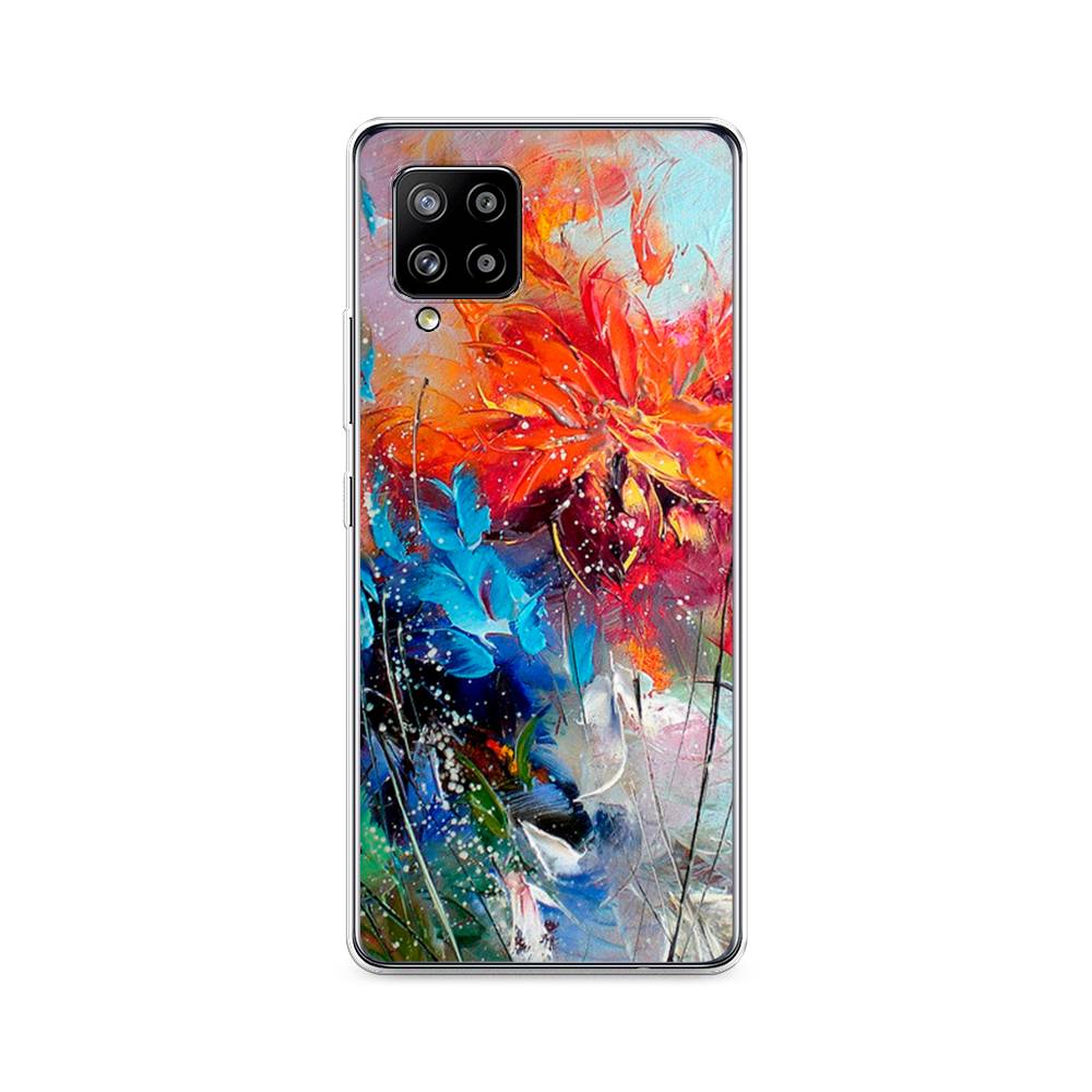 

Чехол на Samsung Galaxy A42 "Абстрактные цветы", Оранжевый;синий, 2101750-4