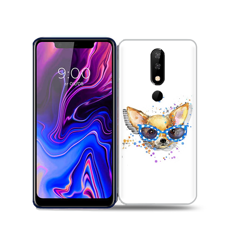 

Чехол MyPads Tocco для BQ 5732L чихуа-хуа в очках, Прозрачный, Tocco