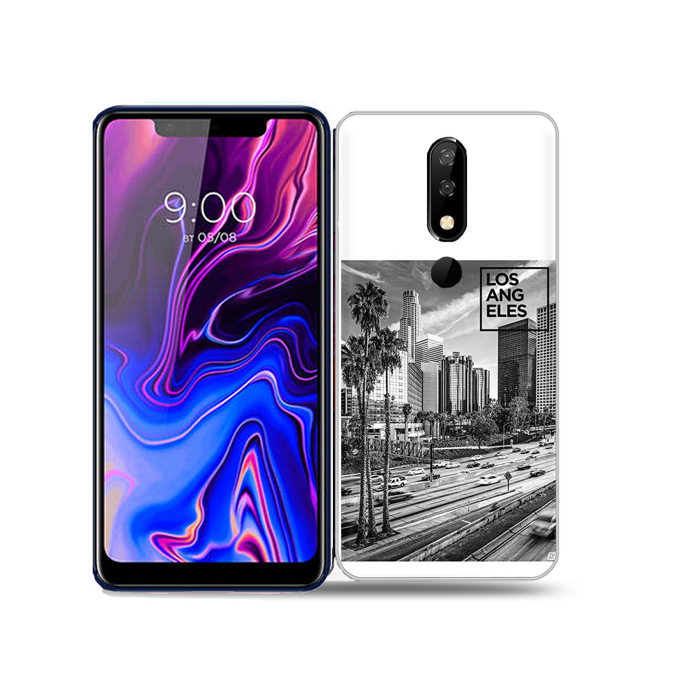 

Чехол MyPads Tocco для BQ 5732L черно белый лос анджелес, Прозрачный, Tocco